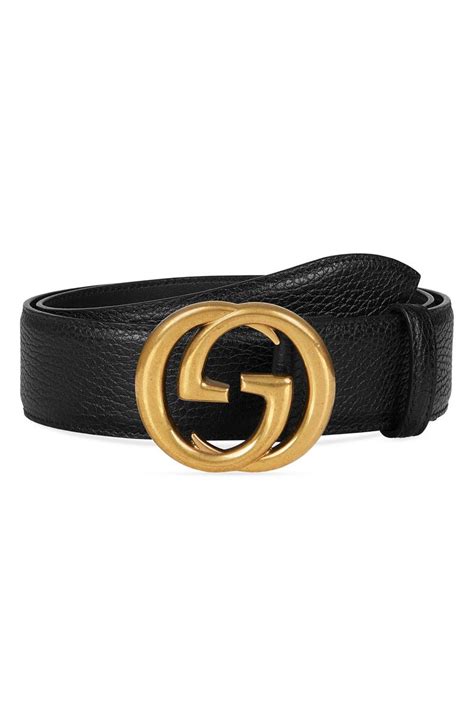 gucci calfskin matte black belt|Gucci interlocking belt.